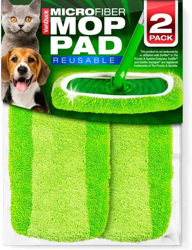 Vista 8 de VanDuck Almohadillas reutilizables para fregona resistentes para mascotas compatibles con Swiffer Sweeper (paquete de 2) – Almohadillas de Azul