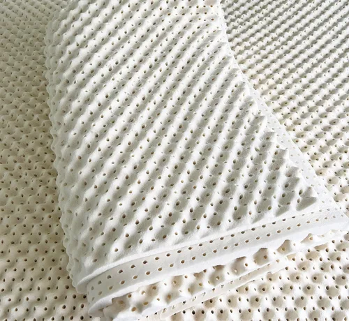 Vista 2 de Cubrecolchón de Látex Orgánico Natural Verde con Diseño de Caja de Huevos Tamaño Twin XL - Firmeza Media - Espuma de Látex Convoluta Orgánica