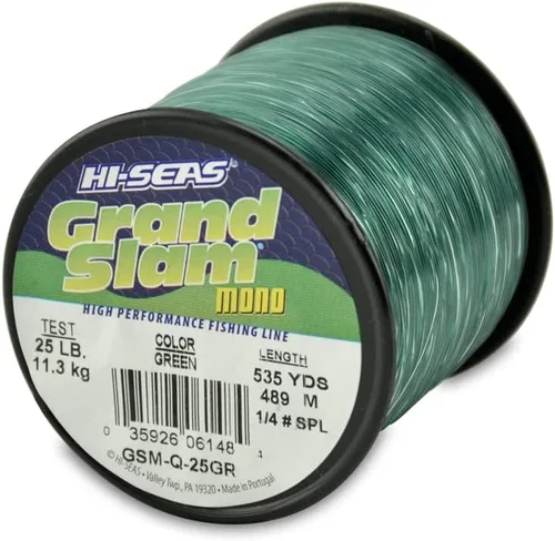Vista 61 de HI-SEAS Línea de pesca de monofilamento Grand Slam - Fuerte y resistente a la abrasión en transparente, rosa, verde, azul humo, amarillo Amarillo