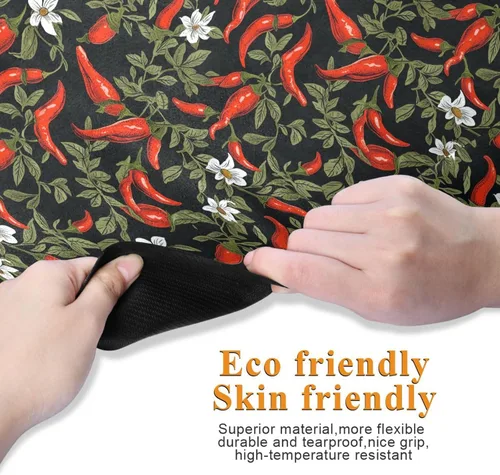 Vista 3 de Red Hot Peppers Yoga Mat Non Slip Thick Kids Eco Friendly Rubber Workout Foldable Yoga Mat Women Exercise