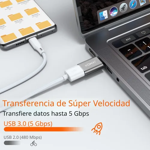 Vista 2 de Adaptador USB C a USB [paquete de 2], adaptador OTG Thunderbolt 3 a USB 3.0 compatible con MacBook Pro, Chromebook, Pixelbook, Microsoft Surface Go
