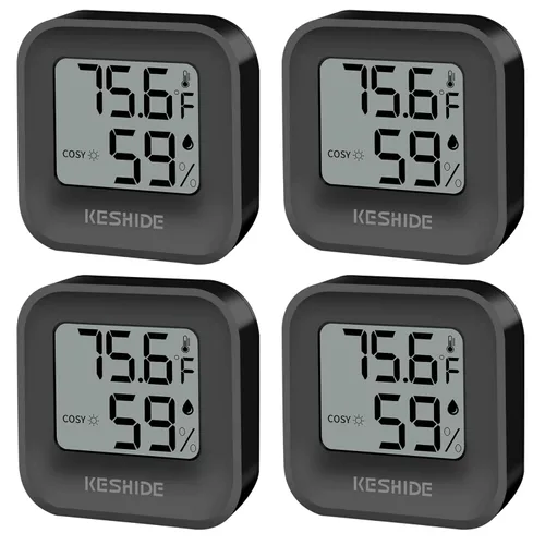 Vista 8 de Termómetro higrómetro digital para temperatura ambiente, medidor de humedad, termómetro interior, calibración de precisión, sensor de temperatura