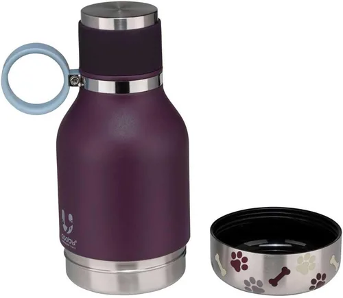 Vista 5 de Asobu - Recipiente para perros unido a una botella de viaje aislante de acero inoxidable para humanos de 37oz/1.1 litros con recipiente para perros