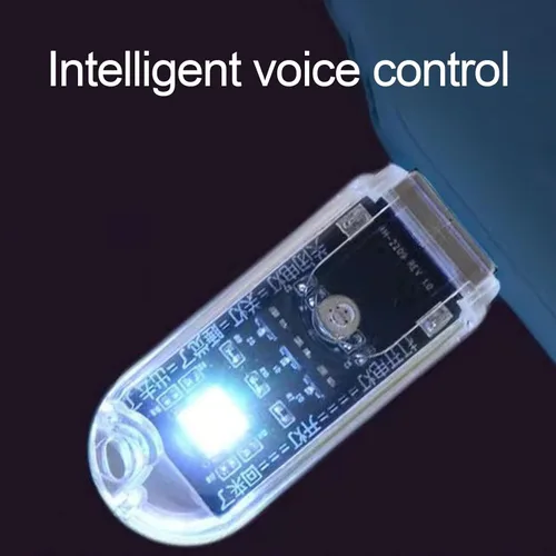 Vista 5 de Mini luz nocturna LED, lámpara de noche LED ultra brillante, control de voz regulable sin parpadeo, iluminación transparente USB necesaria