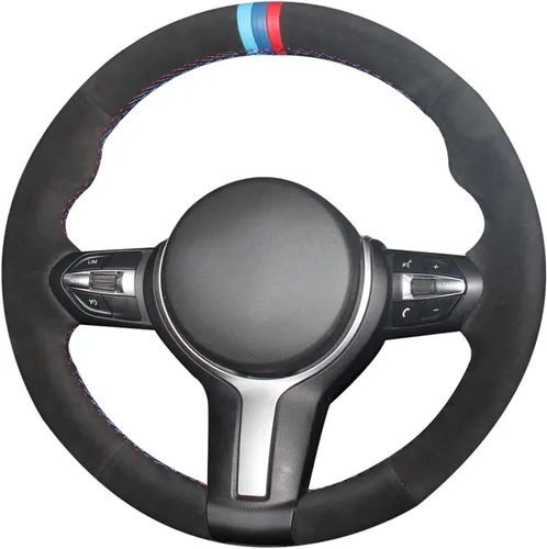 Vista 45 de MEWANT - Funda para volante de automóvil cosida a mano de Athsuede para BMW F87 M2 F80 M3 F82 M4 M5 F12 F13 M6 F85 X2 X5 M F86 X6 M F33 F30 M