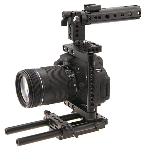 Vista 3 de CAMVATE Placa de montaje de trípode con mango superior para cámara compatible con Sony Panasonnic (negro) - 1136