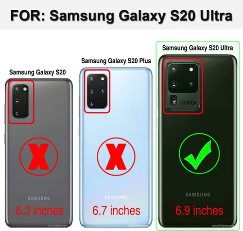 Vista 5 de ATUMP Funda protectora para Samsung Galaxy S20 Ultra con protector de pantalla HD, resistente con rotación de 360° con soporte de metal