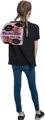 Vista 7 de MZNSDC Conjunto de mochila afroamericana para niña negra, bolsa escolar Afro Girl, caja de almuerzo, estuche de lápices rosa para niñas-F