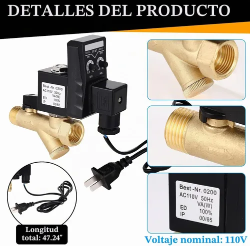 Vista 3 de Bonuci 2 juegos de válvula de drenaje electrónica 110V compresor automático