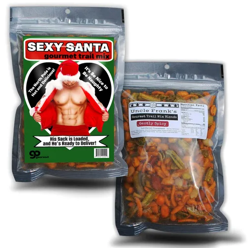 Vista 7 de Sexy Santa Gourmet Trail Mix – Relleno de cesta de regalo de comida gourmet – Regalos de Navidad para adultos, divertidos regalos de elefante blanco