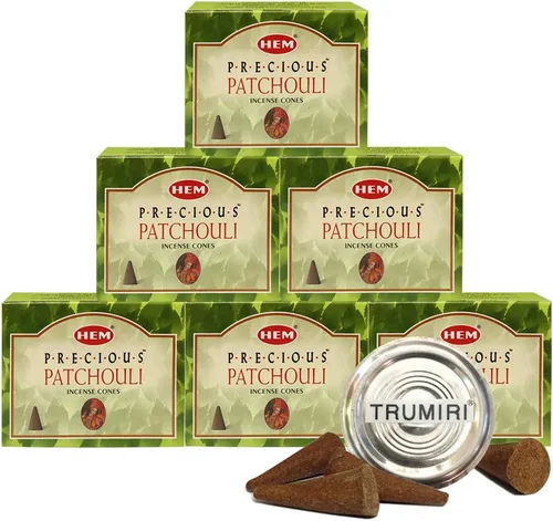 Vista 28 de TRUMIRI Paquete de soporte para cono de incienso con dobladillo de aloe vera - Paquete de 6 (aproximadamente 60 conos)
