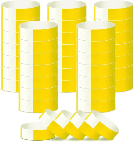 Vista 8 de 500 pulseras de papel azul para eventos, impermeables, de neón, pulseras adhesivas de identificación de conciertos, bandas de mano para eventos