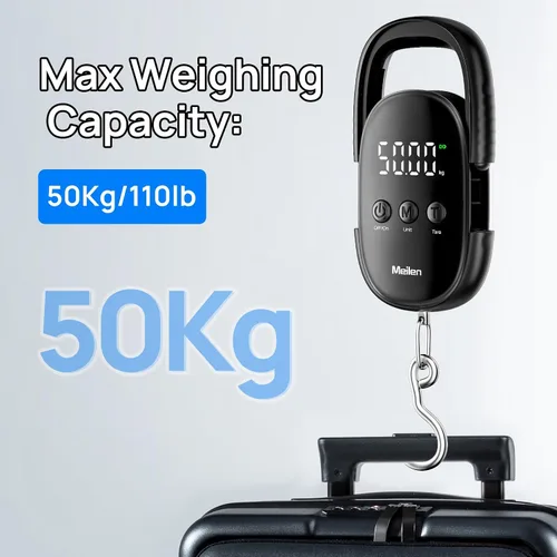 Vista 3 de Meilen Báscula de peso para equipaje, báscula digital de pesca de 110 libras110.2 lbs con colgante portátil, báscula de equipaje de maleta