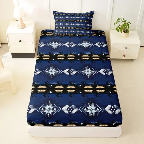 Vista 20 de Juego de ropa de cama de estilo bohemio occidental, tamaño individual, diseño de vaca atrapasueños, sábana bajera ajustable del suroeste, tribu