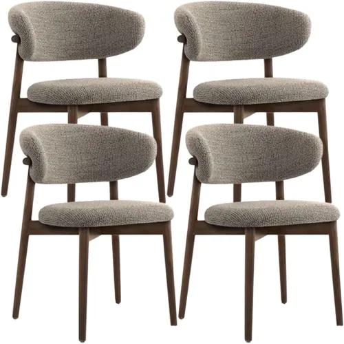 Vista 11 de YVYKFZD Juego de sillas de comedor, sillas de cocina de madera maciza, silla de comedor tapizada con respaldo curvo, silla de sala de estar sin Gris