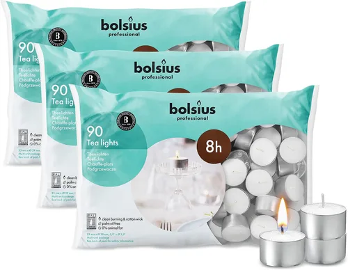 Vista 8 de BOLSIUS Bullk - Velas de té – 200 unidades, velas de té de larga duración sin perfume con mechas de algodón y 4 horas de combustión – Velas de cera