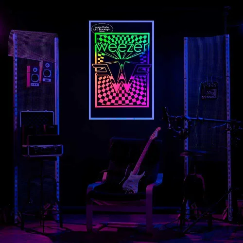 Vista 5 de Scorpio Posters Weezer Logo – Flocado – Póster de luz negra – 23 x 35 pulgadas