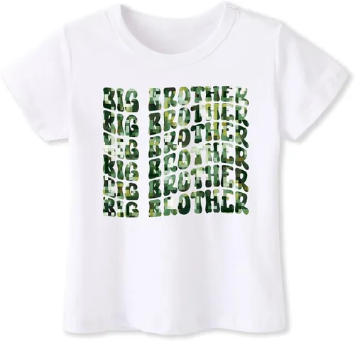 Vista 2 de Camiseta Big Brother para niños, camiseta Big Bro para niños, camisa de vaquero para niños, camiseta de algodón con estampado de letras divertidas