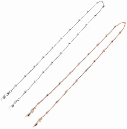 Vista 3 de Cadena de gafas para mujer con cuentas retenedor máscara titular de cristal de lectura collar cordón