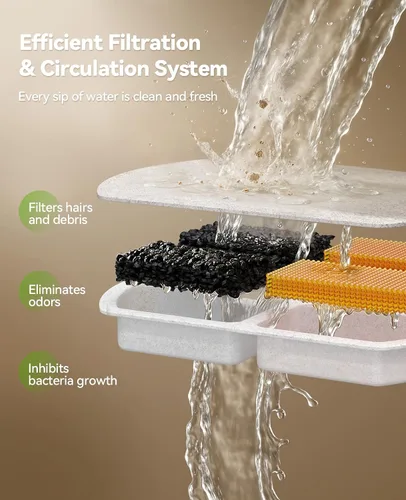 Vista 7 de Fuente de agua inalámbrica para perros, fuente de agua operada por batería de 5000mAh para perros, fuente de agua de acero inoxidable para gatos