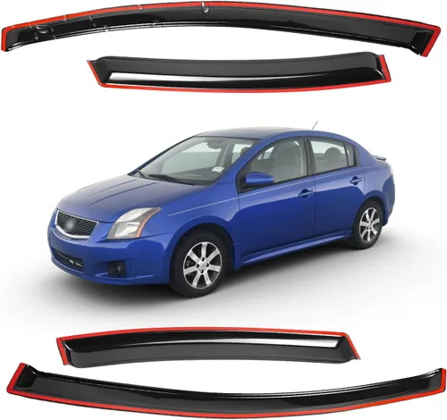 Vista 102 de Viseras para ventanas para Mazda 3 Sedán 4 puertas 2004 2005 2006 2007 2008 2009 estilo JDM Mugen, deflector de viento, protector solar y de lluvia