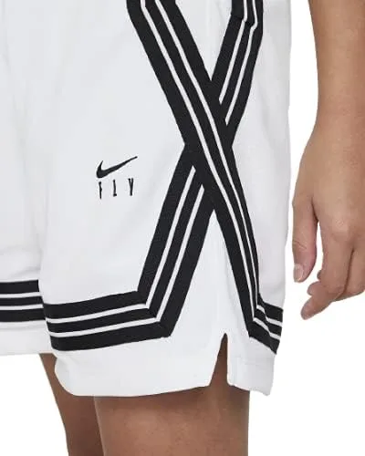 Vista 3 de Nike Big Kids Girls Fly Crossover Training Shorts BlackWhite