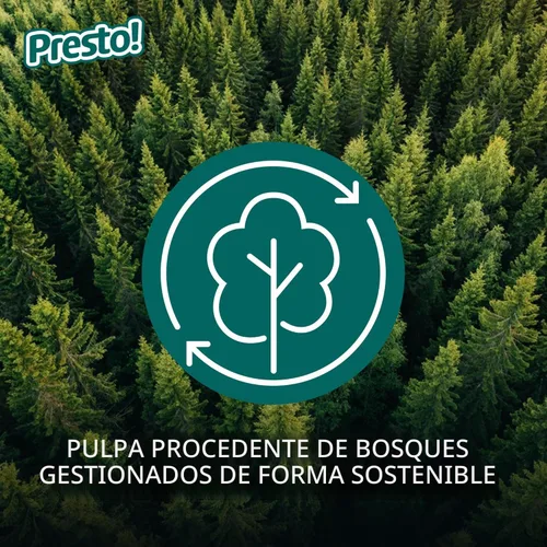 Vista 6 de Presto! Toallas de papel, 128 hojas, 6 rollos Flex-a-Size Rollo familiar 3 paquetes de 2 Blanco