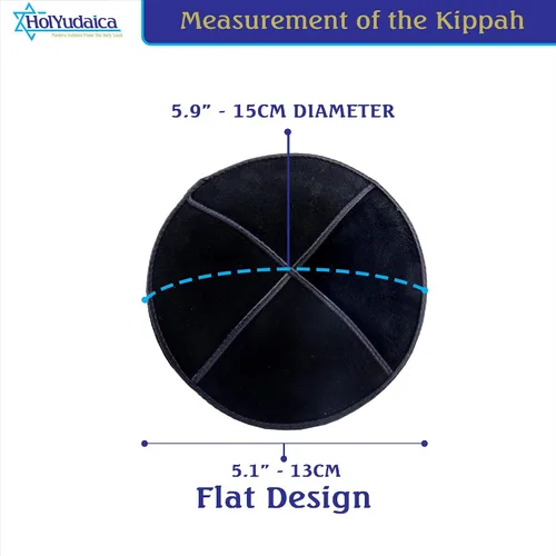 Vista 4 de Paquete de 4 piezas Hq Kipá de ante de 4 colores para hombres y niños, sombrero Yamaka de Israel Kippot Bulk, Negro, azul, gris y blanquecino