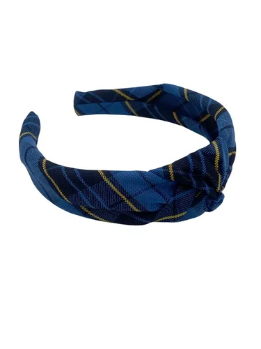 Vista 33 de Diadema anudada de 1.25 pulgadas, uniforme escolar, a cuadros, acolchada, con nudo en la parte superior, diadema de uniforme (cuadros 120)