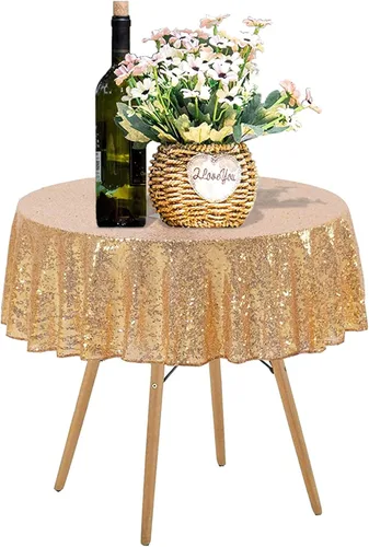 Vista 28 de Mantel de lentejuelas color azul bebé de 50" Cubierta de mesa con purpurina redonda color azul claro de lentejuelas metálicas Sobremanteles de mesa