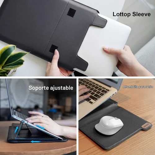 Vista 5 de Nillkin Funda para laptop de 15.6 pulgadas, funda para MacBook con soporte ajustable y alfombrilla para mouse, 2 modos de soporte, funda para laptop