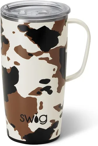 Vista 50 de Swig Life Taza de Viaje de 18 oz, Vaso Aislante con Asa y Tapa, Taza de Café de Viaje, Compatible con Portavasos, Acero Inoxidable, Vaso de 18 oz