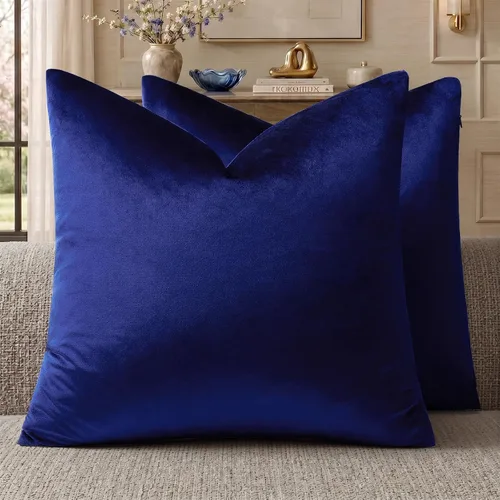 Vista 147 de GIGIZAZA Juego de 2 fundas de almohada doradas de terciopelo de 20 x 20 pulgadas para sofá Almohadas para sofá, tela texturizada suave de 9.88