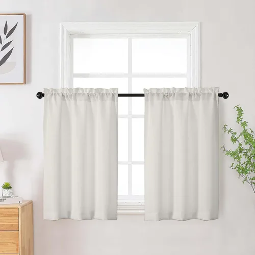Vista 19 de Cortinas de lino para dormitorio y sala de estar de 96 pulgadas de largo, juego de 2 paneles, con bolsillo para cortinero, filtrado de luz, textura