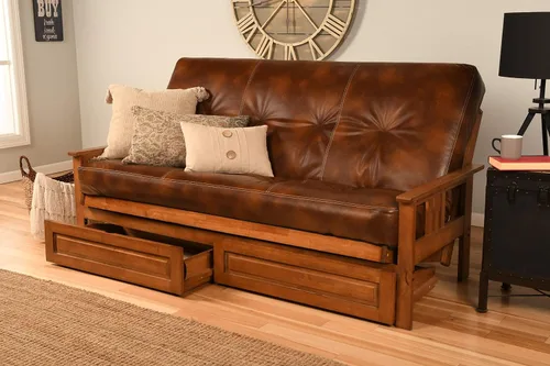 Vista 10 de Kodiak Futons Monterey - Marco de futón con cajones, incluido, color nuez Solo marco