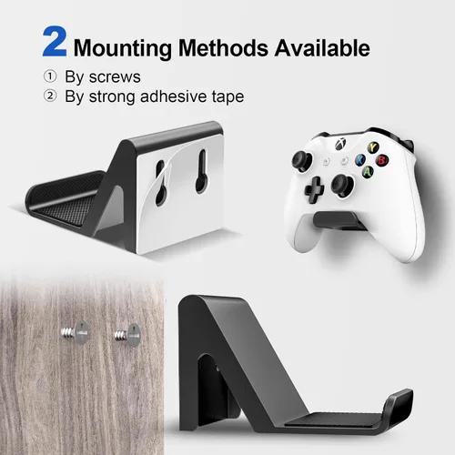 Vista 4 de 6amLifestyle 4 Pack Controller Holder Stand Built in Anti-Slip Pads for PS5 PS4 Xbox One Switch Pro Gamepad Controller Wall Mount AdhesiveScrews