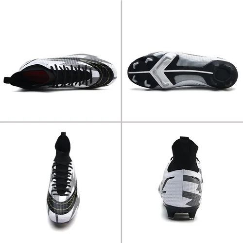 Vista 3 de Botas de fútbol para hombre, zapatos de fútbol, zapatos de punta, zapatillas de deporte cómodas para adultos, atlético, al aire