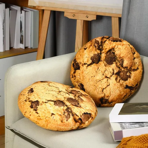 Vista 2 de Unittype - 2 almohadas redondas de galletas con chispas de chocolate
