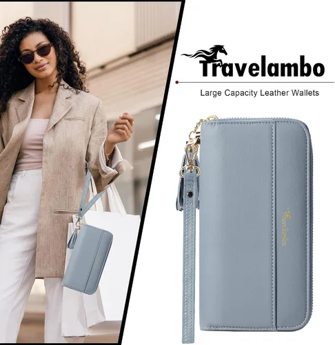 Vista 3 de Travelambo Cartera con fleco para mujer, con correa de muñeca, talla única