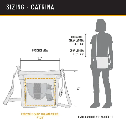 Vista 7 de Browning Women's Concealed Carry Catrina Purse, Premium Holstered Handbag With Safety Locking Option Negro