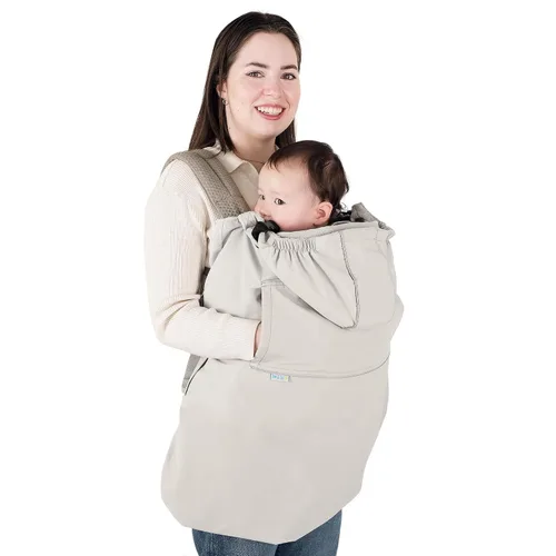 Vista 10 de JAN & JUL Funda impermeable para bebé con capucha y bolsillos, universal para portabebés y cochecitos (Negro)