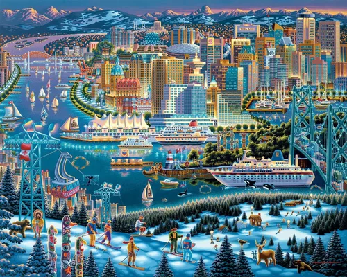 Vista 2 de Rompecabezas Dowdle Vancouver, 1000 piezas