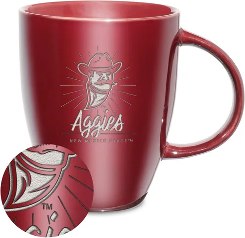 Vista 129 de Rico Industries - Taza de lustre cerámico con grabado láser de la NCAA de 18oz - Café-Té