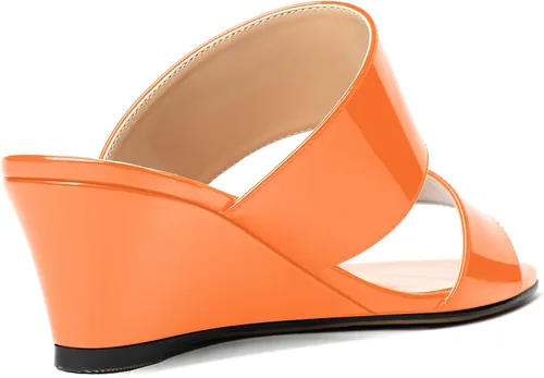 Vista 5 de WAYDERNS Sandalias de cuña de tacón bajo de dos piezas para mujer, con puntera abierta, de 2 pulgadas
