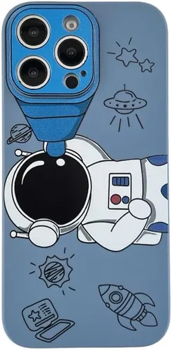 Vista 9 de Yonds Queen para iPhone 7 Plus / 8 Plus, linda funda con diseño de astronauta de dibujos animados, elegante parachoques de TPU suave, protectora