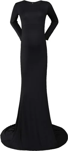 Vista 2 de Vestido elegante de maternidad para fotografía, de manga larga, ajustado, para el suelo, para baby shower, sesión de fotos