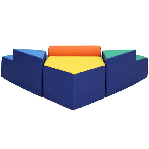 Vista 4 de FDP SoftScape Escalador de esquinas escalonadas y deslizantes, estructura de juego activo para interiores para niños pequeños y preescolares, espuma
