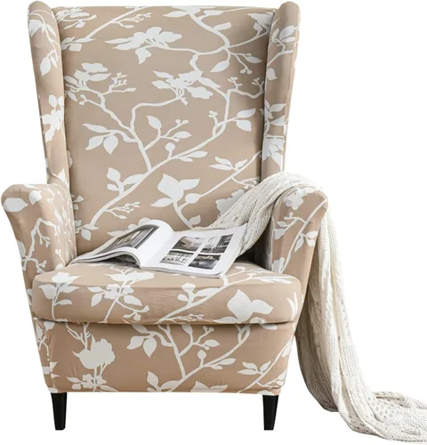 Vista 19 de GULI Wingback - Funda para silla de 2 piezas, fundas para silla de sillón, fundas de elastano para sofá, protector de muebles, lavable a máquina