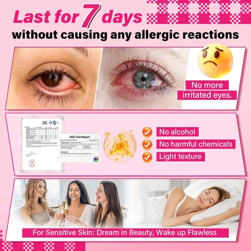 Vista 3 de PROLASHBEAUTY - Pegamento transparente de racimo de pestañas para 7 días de larga duración, pegamento impermeable para pestañas y sellado