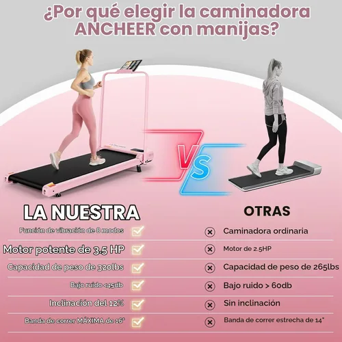 Vista 5 de Almohadilla pequeña con cinta de correr plegable inclinada para oficina